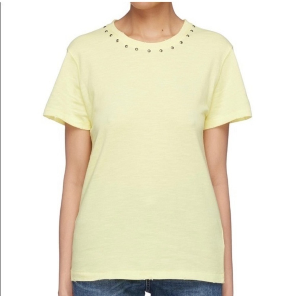 Current/Elliott studded distressed tee sz L